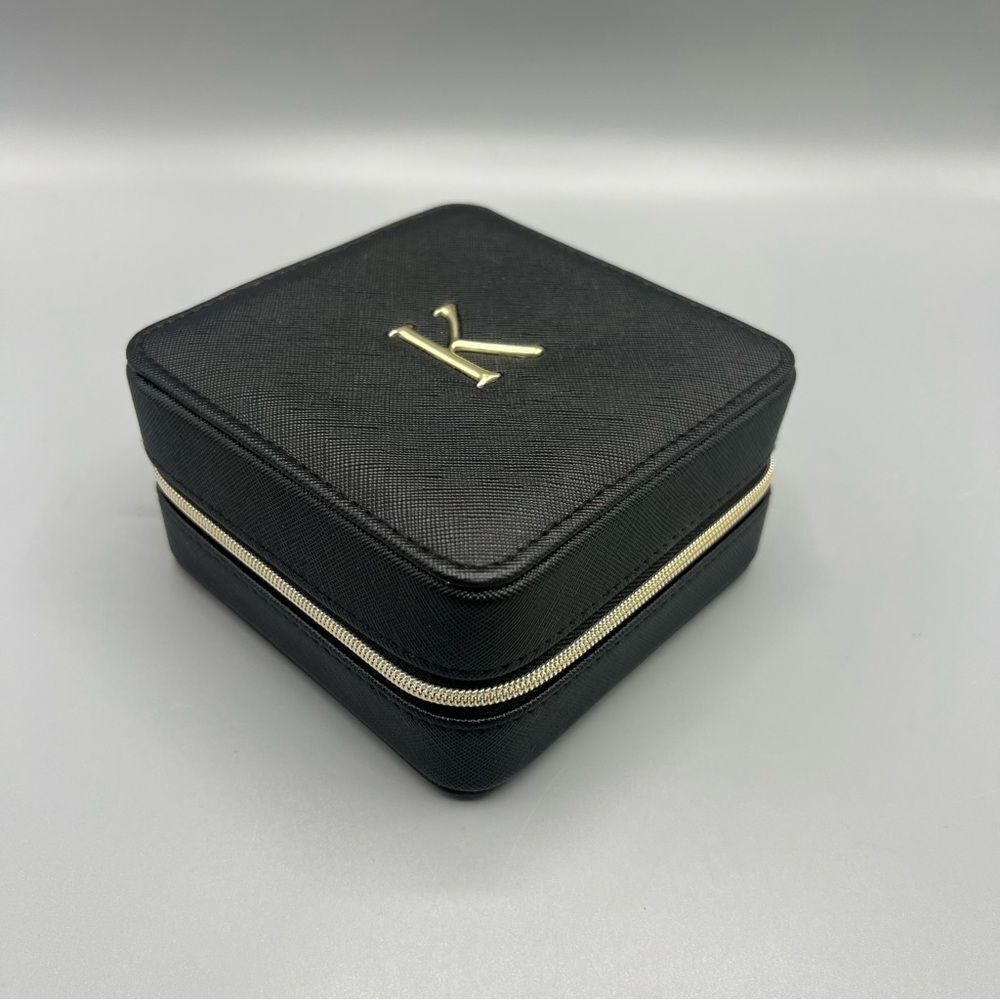 Nordstrom Black Jewelry Box with Gold Letter K